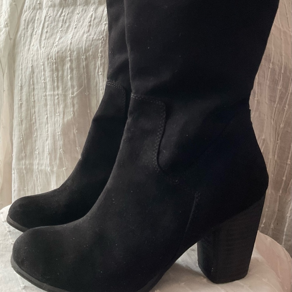 Melrose and Market Black Heeled Knee-High Boots